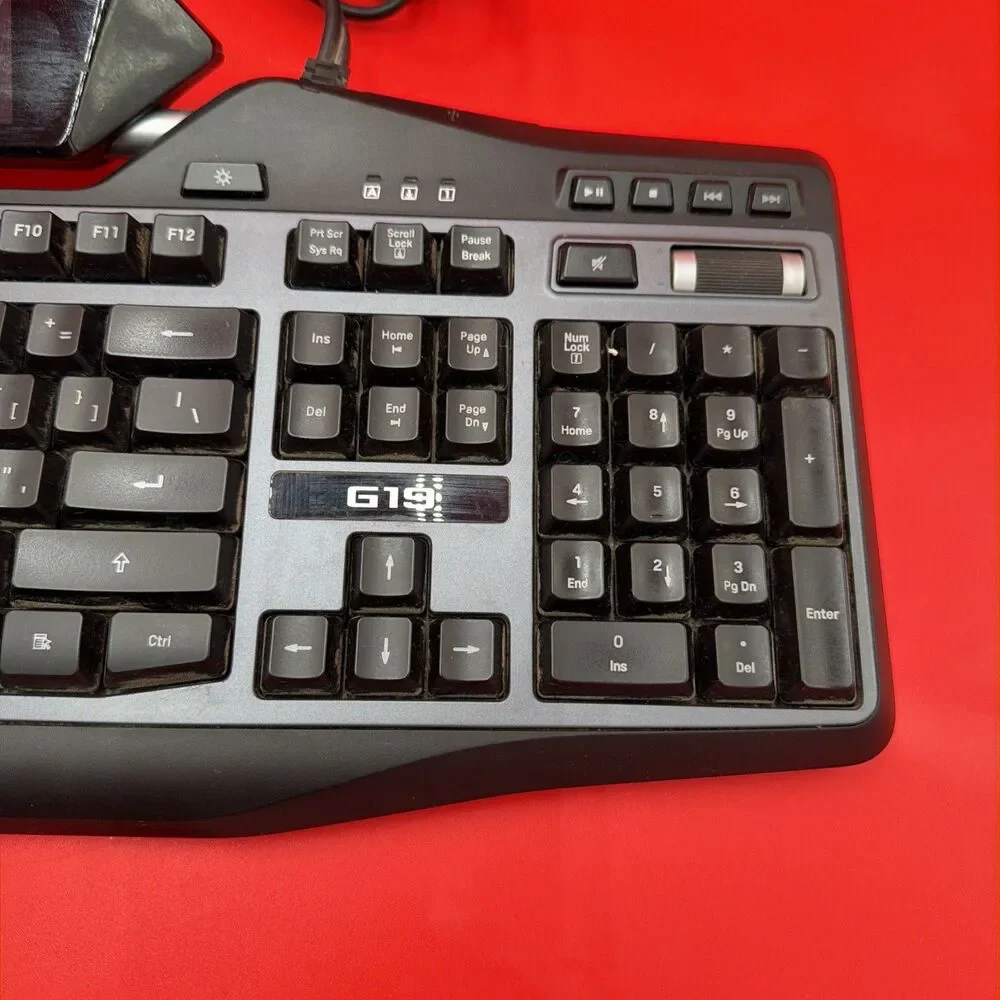 Logitech G19s Gaming Computer Keyboard with Power Cord and AC Adapter - Working